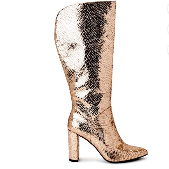 Poppy High Heeled Boots from Scoop.   Color Rose Gold Size 7.5 - Picture 10 of 11